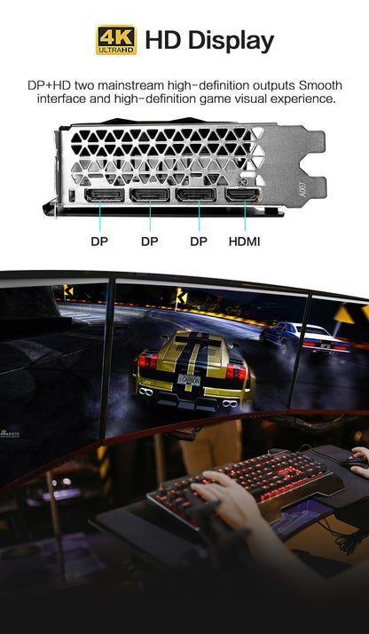 Placa de Vídeo MLLSE RX 5500xt 8gb Gaming 7NM 128bit GDDR6 8 pinos PCI Express 4.0 x 8 1717MHz HDMI*1 DP*3 Desktop