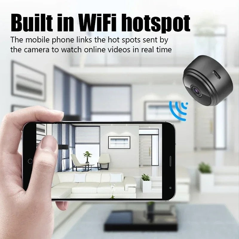 Mini Câmera WiFi A9 Câmera de Segurança para Monitoramento Doméstico Inteligente de Bebês e Animais de Estimação com Gravador de Vídeo Sem Fio