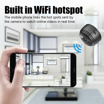Mini Câmera WiFi A9 Câmera de Segurança para Monitoramento Doméstico Inteligente de Bebês e Animais de Estimação com Gravador de Vídeo Sem Fio