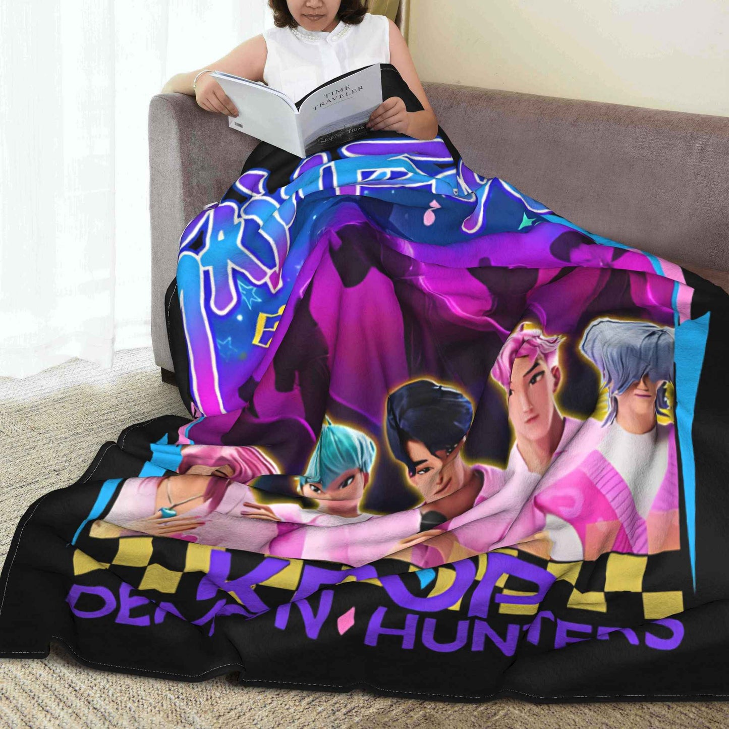 Saja Boys  Kpop Demon Hunters Blanket Fleece Summer   Multifunction Warm Throw Blanket for Bed Couch Bedspreads
