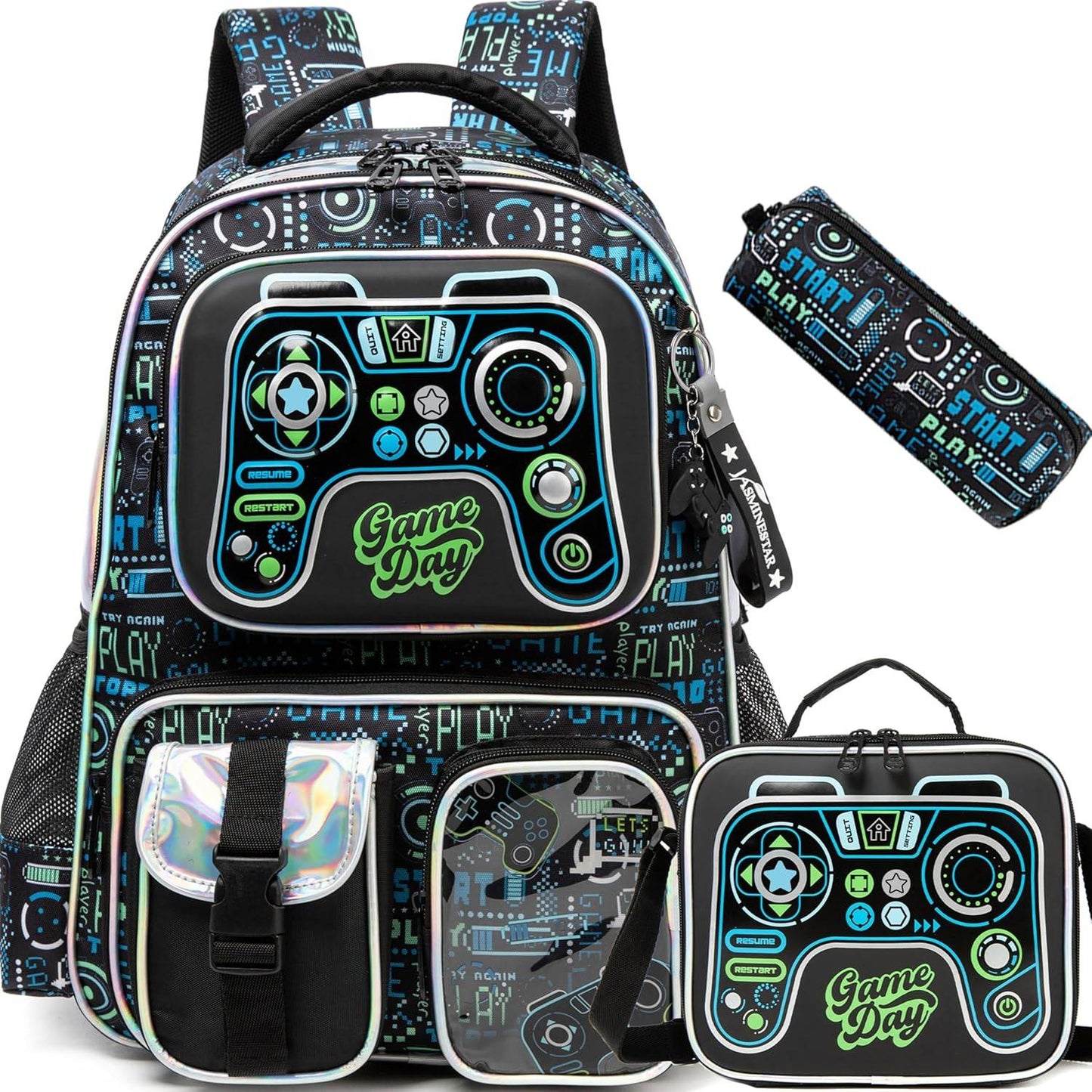 Meetbelify Mochila para Meninos Mochilas para Alunos do Ensino Fundamental Pré-Escolar Infantil Mochila Escolar Fofa com Lancheira e Estojo