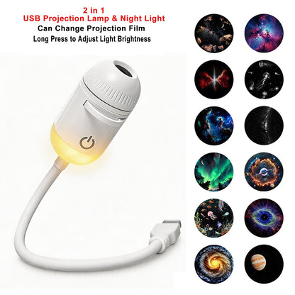 USB Car Atmosphere Projector Light Car Interior Ambient Light LED Starry Star Light Party Decor Romantic Saturn Galaxy Light