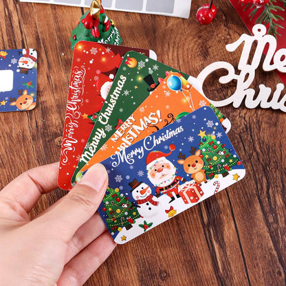 20/40pcs Christmas Scratch Off Cards Santa Claus Print Double-Sided DIY Blank Writable Gift Vouchers for Party Favors Xmas Decor