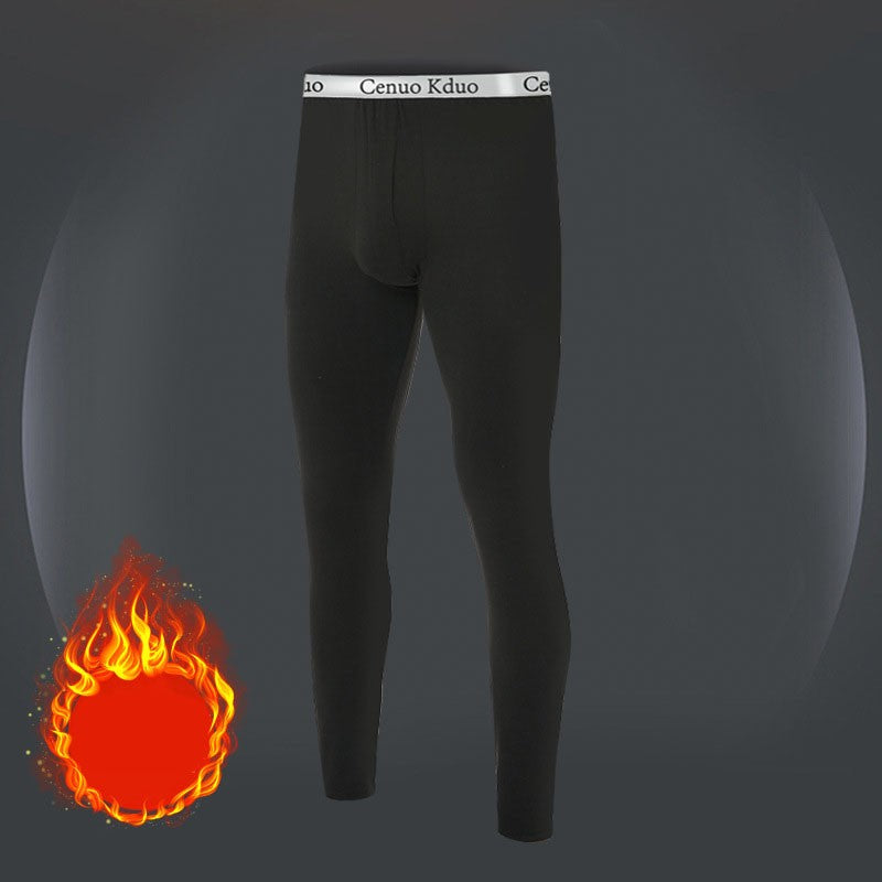 2024 New  Thermal Underwear Men Thin Fleece Leggings Elastic Underpants Solid Color Render Pants Slim Men Clothing Soft