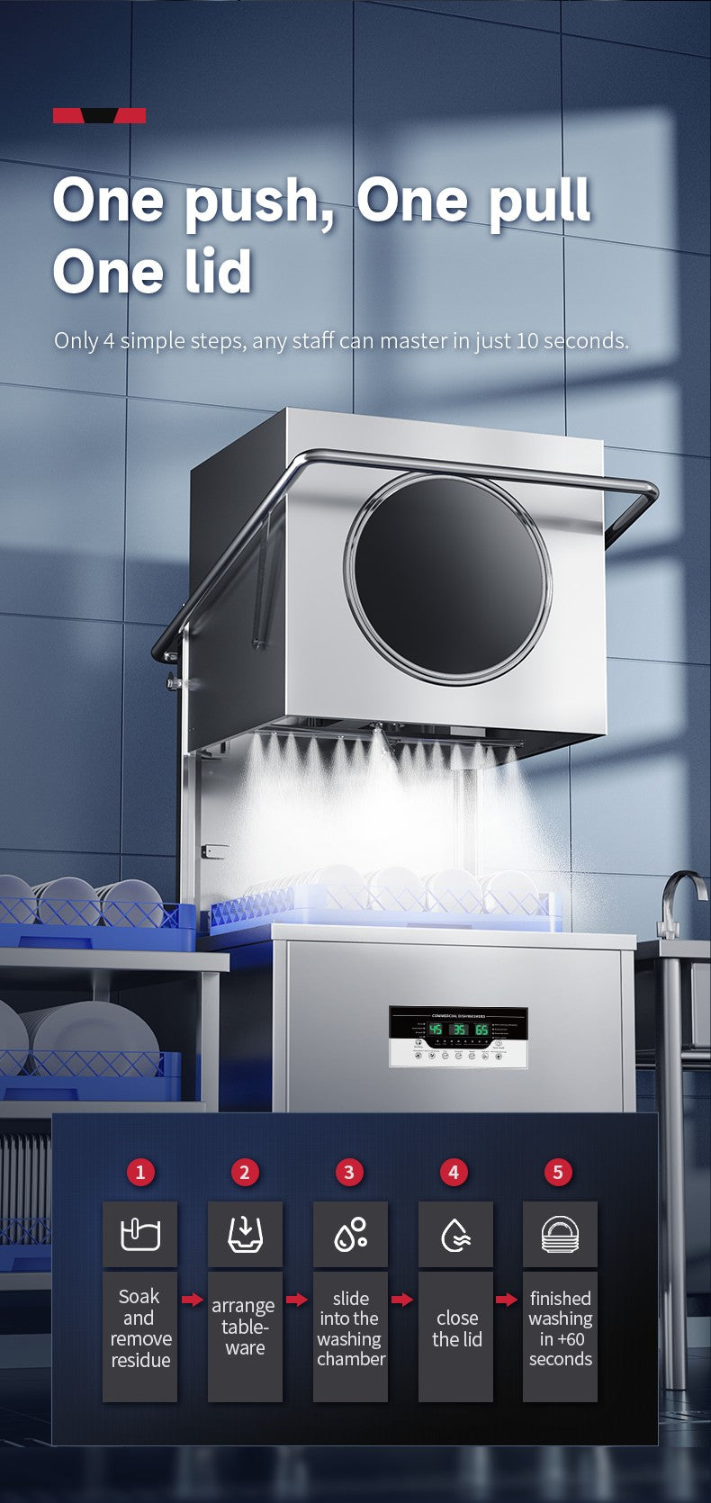 Automatic Stainless Steel Commercial Dishwasher Restaurant Hotel Dish Washing Machines for Washing Dishes