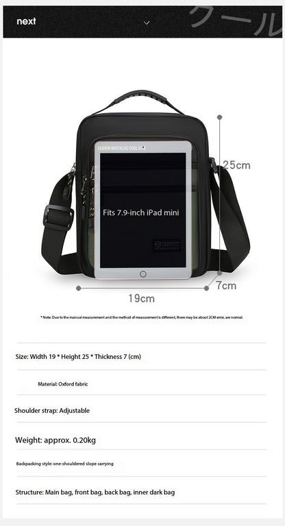 New Fashion Oxford Men Crossbody Bag Single Shoulder Bags Big Capacity Storage Bag Fashion Multi-Pockets Business Crossbody Bags