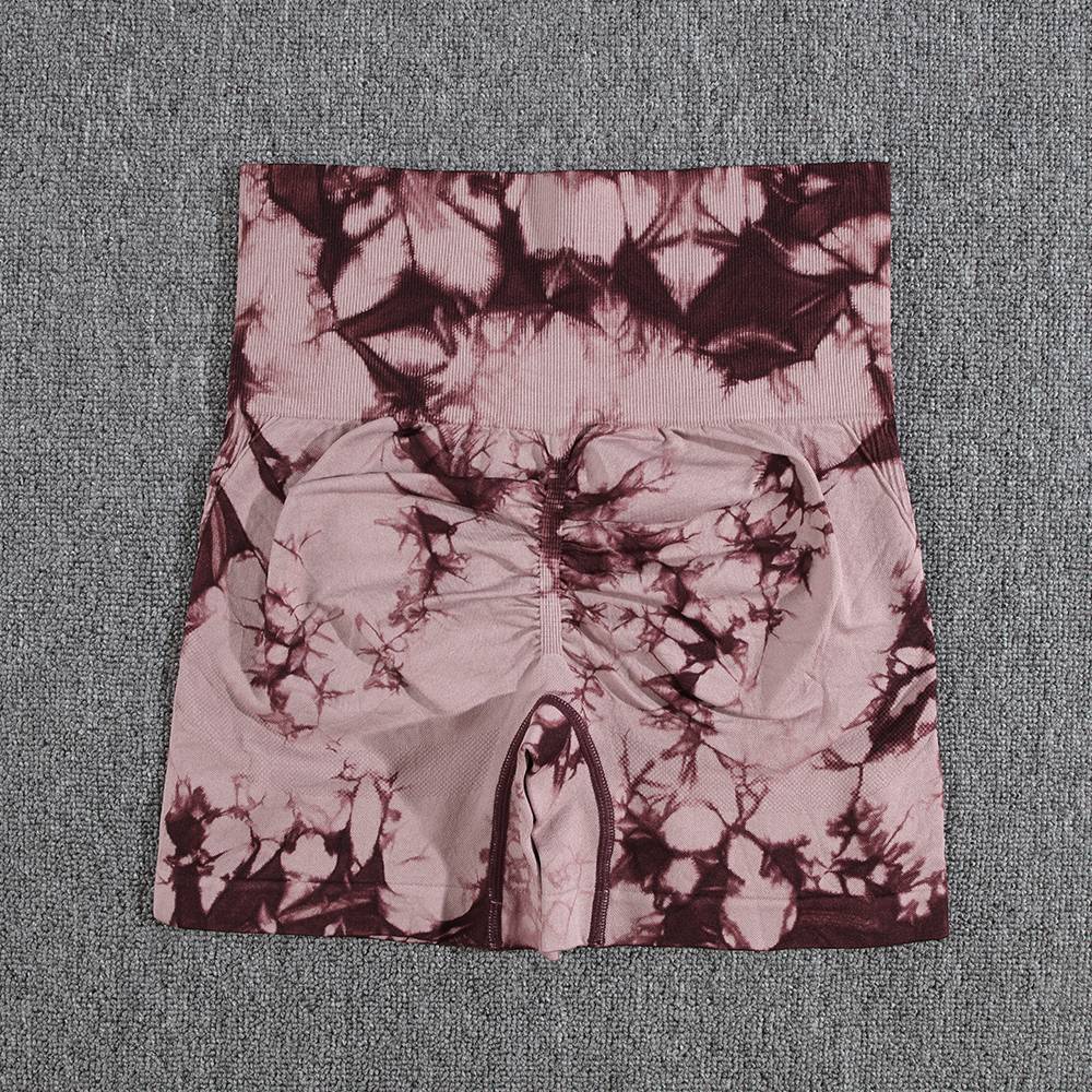 TieDye Sexy Gym Summer Shorts Woman Casual High Waist Outdoors Sport Seamless Shorts Push Up Fitness
