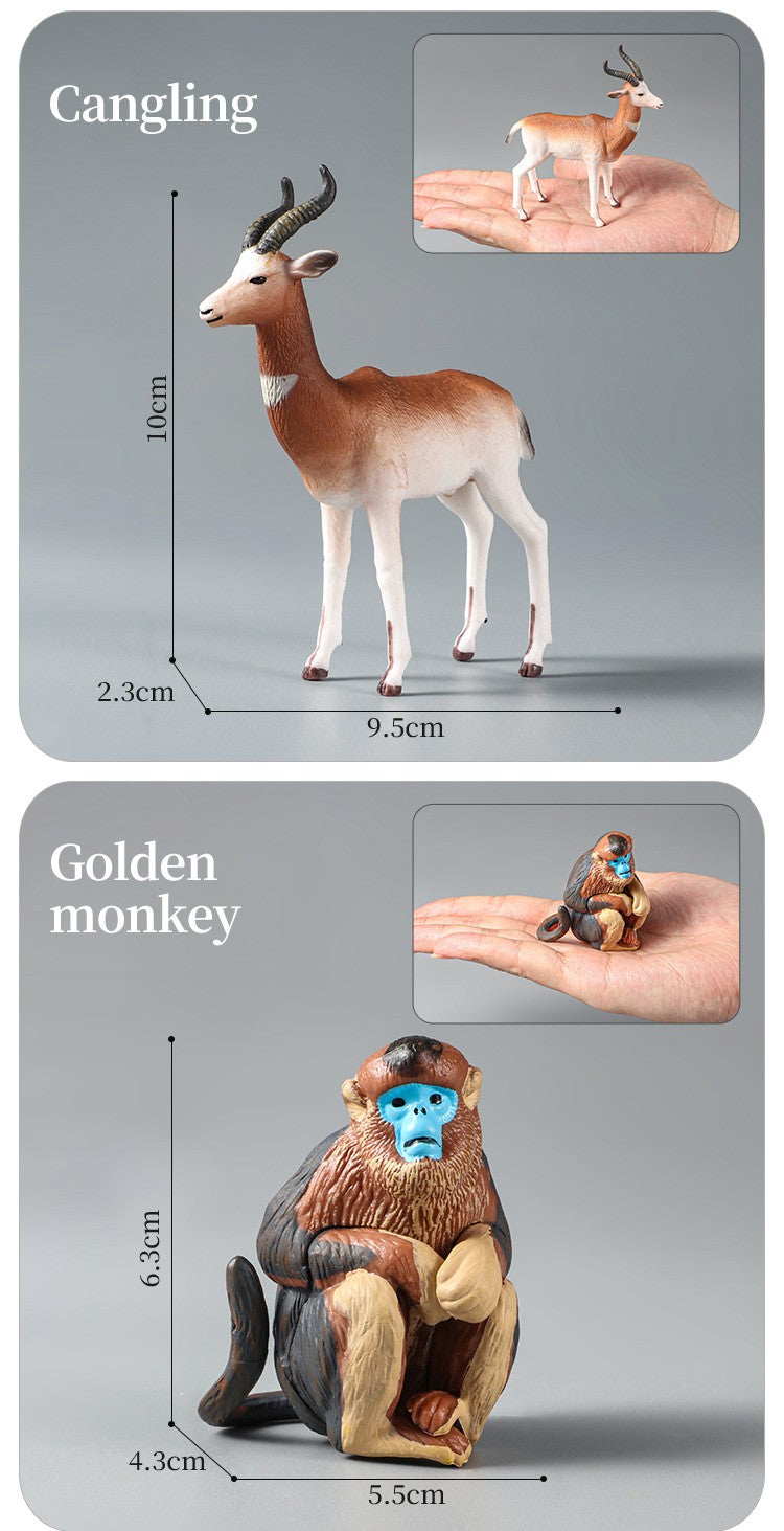 Conjunto de Brinquedos Montessori de Animais Selvagens - Leão Elefante Antílope Miniaturas de Animais Figuras de Ação Zoológico Presente Educacional para Crianças