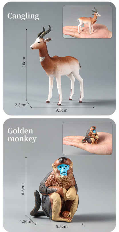 Conjunto de Brinquedos Montessori de Animais Selvagens - Leão Elefante Antílope Miniaturas de Animais Figuras de Ação Zoológico Presente Educacional para Crianças