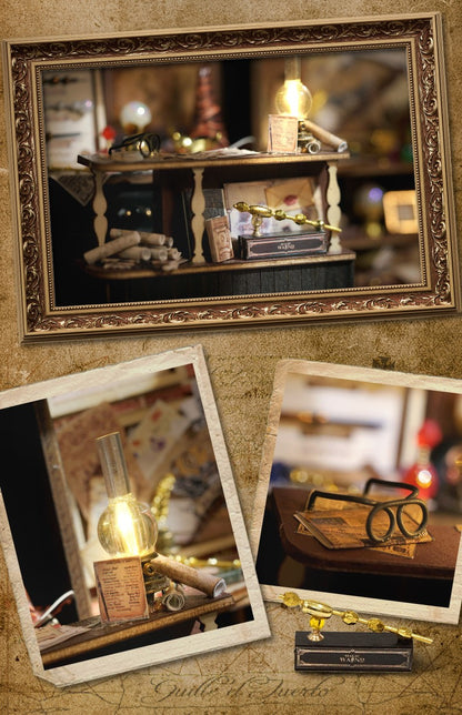 Magic Shop DIY Wooden Dollhouse Miniature Doll House Kit with Furniture Roombox Retro Home Model Toy for Children Gift