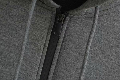 Autumn Women Gray Jacket with Hood Long Sleeve Big Pocket Zipper Jacket Coat Woman Loose Casual Outerwear Coat Tops