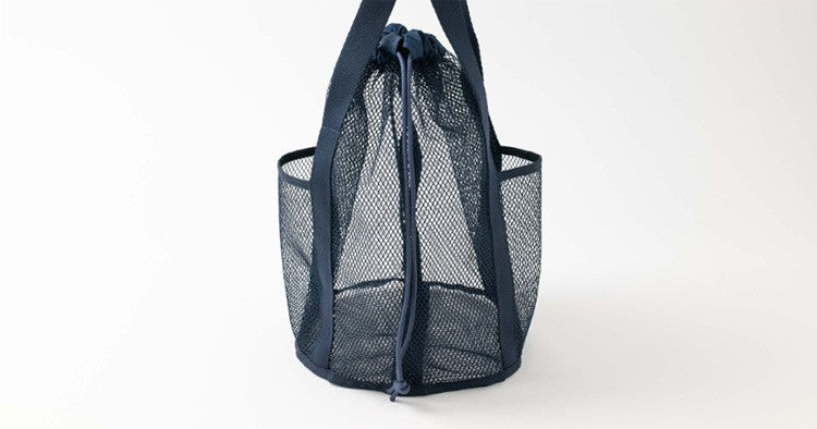 Travel Large Capacity Mesh Nylon Cosmetic Bag Organizer Foldable Casual Mesh Drawstring Bags Rope Bundle Pocket Swim Washing Bag