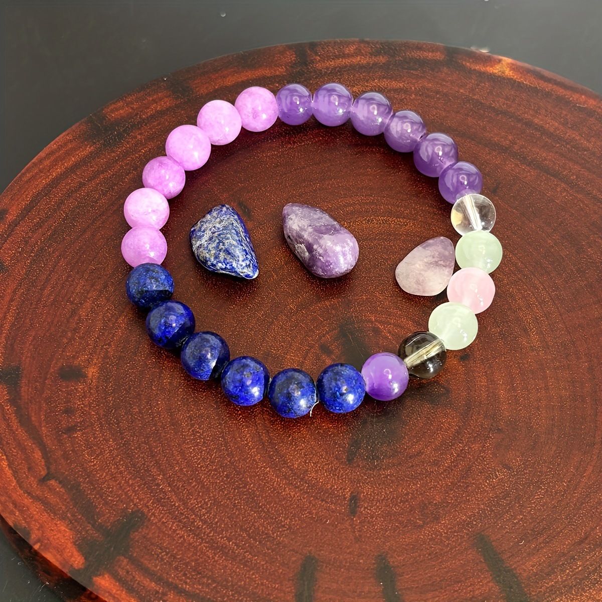 Pulseira de Contas de Pedra Natural Simbólica Feminina Masculina Alívio da Ansiedade Proteção Dinheiro Espiritual Joia do Amor-Próprio