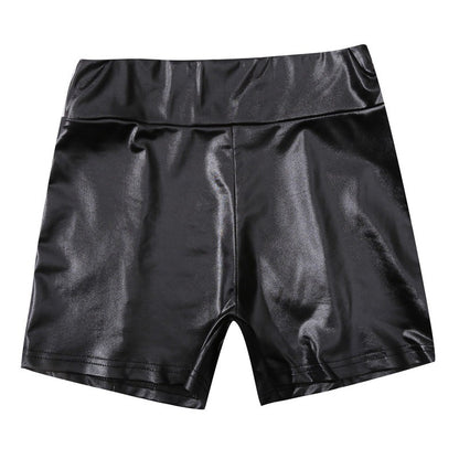 Women Faux Leather Shorts High Waist Push Up Black Short Joggers Sports Fitness Womens Sexy Slim Shorts Spodenki Damskie New