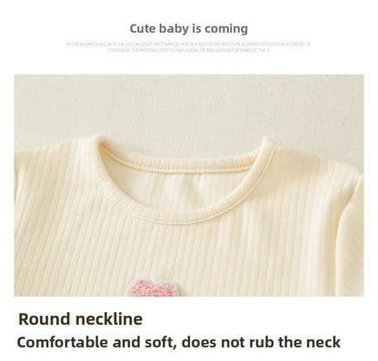 Cute Lovely Girls 2025 Autumn Pajama Set Korean Style Homewear 2 Piece Outfit Warm Long Sleeve Kids Sleepwear