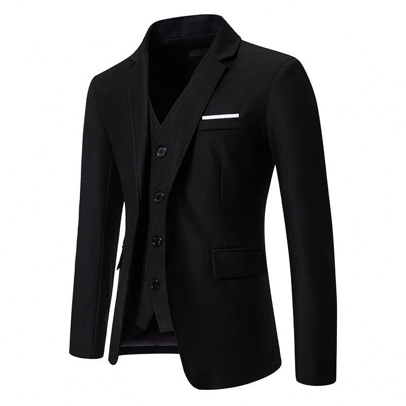 Blazer Men's Fashion Gentleman Solid Color Comfortable Business Color Match with Fake Two Wedding Casual Banquet Slim Suit