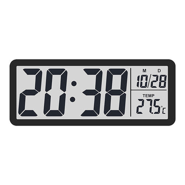 Digital Wall Clock Electronic Wall Mounted LCD Disply Clocks Multifunctional Temperature and Time Week Display Battery Powered
