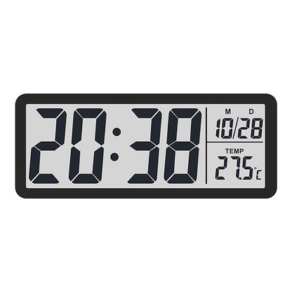 Digital Wall Clock Electronic Wall Mounted LCD Disply Clocks Multifunctional Temperature and Time Week Display Battery Powered