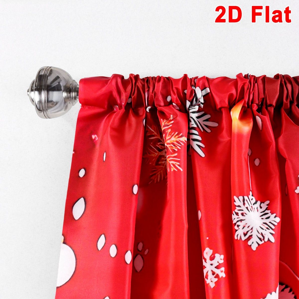 2pcs Merry Christmas Curtains Santa Xmas Tree Design 60*150cm Polyester Window Drapes for Home Bedroom Decor Festive Supplies