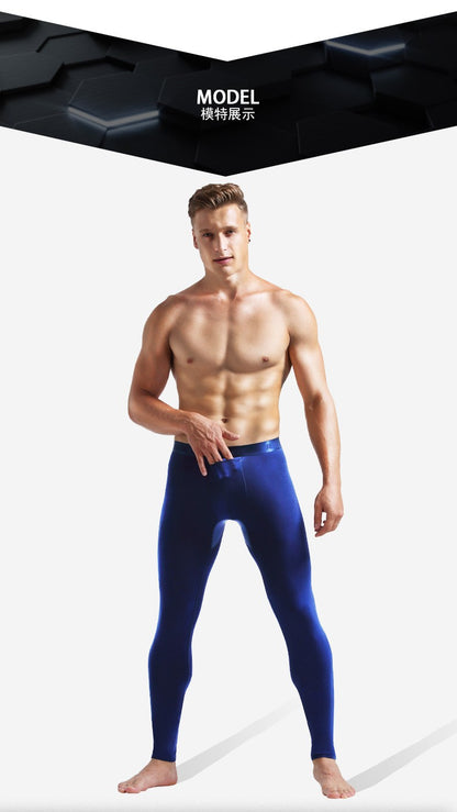 Men's Long Johns Ice Silk Mesh Perspiration Thermal Pants Slim-fit Honeycomb Breathable Leggings Mens Winter Thermal Underwear