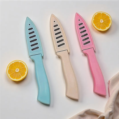 Portable Food Safety Black Zirconium Ceramic Fruit Peeling Knife With A Safety Blade Guard Cover Suitable For Kitchen Use