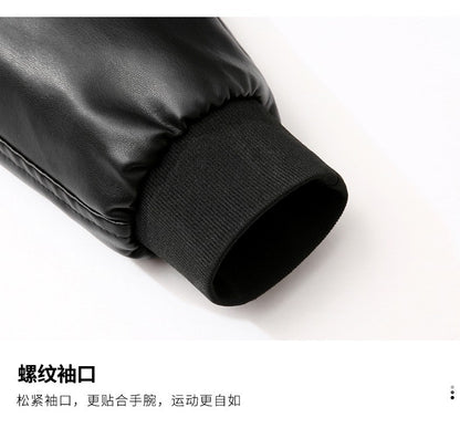 Spring Autumn Men Motorcycle Leather Jacket Junior Coat Men Stand Up Collar Casual Handsome Leather Jacket men Jacket