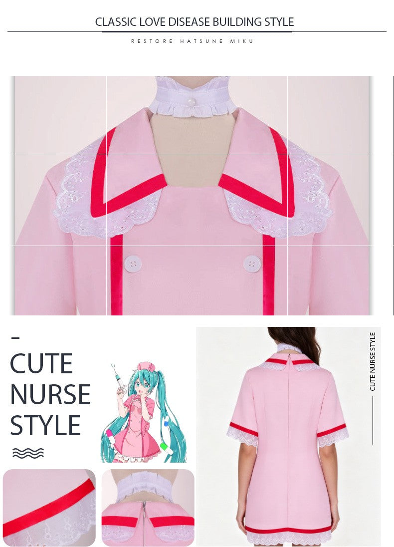 Virtual anchor Kasane Teto, doctor role-playing costume set, pink nurse uniform, Halloween party, virtual singer costume