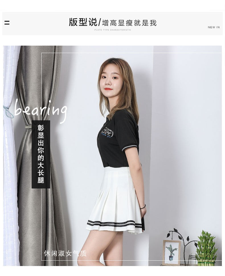 High Waist Women's Skirts Striped Pleated Elastic Waist Female Sweet Mini Dance Plaid Skirt Y2k Korean England Style