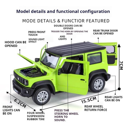 Miniaturas 1/24 Suzuki Jimny SUV Liga Off Road Modelo Diecast Puxar para Trás Brinquedo Infantil Presente Para Crianças Presente de Aniversário Para Namorado