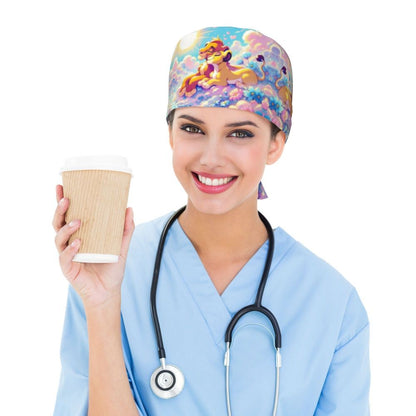 Boné cirúrgico personalizado O Rei Leão, divertido, para homens e mulheres, chapéu de esfoliação, gorro de enfermeira para dentista