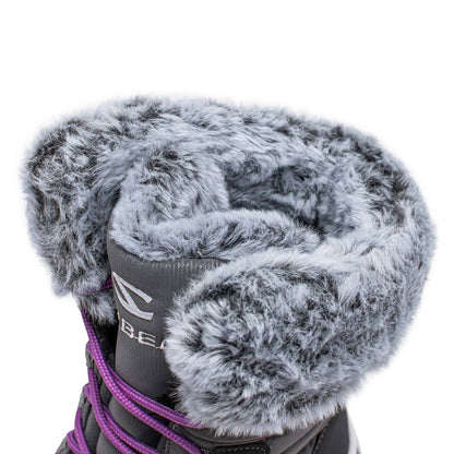 HOBIBEAR Womens Winter Snow Boots Waterproof Outdoor Warm Faux Fur Lined Shoes Non-Slip Lace-Up Boots