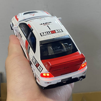 Miniatures 1:32 Mitsubishi Lancer Evolution EVO Petroleum version alloy diecast model sound light toys collection ornament gifts
