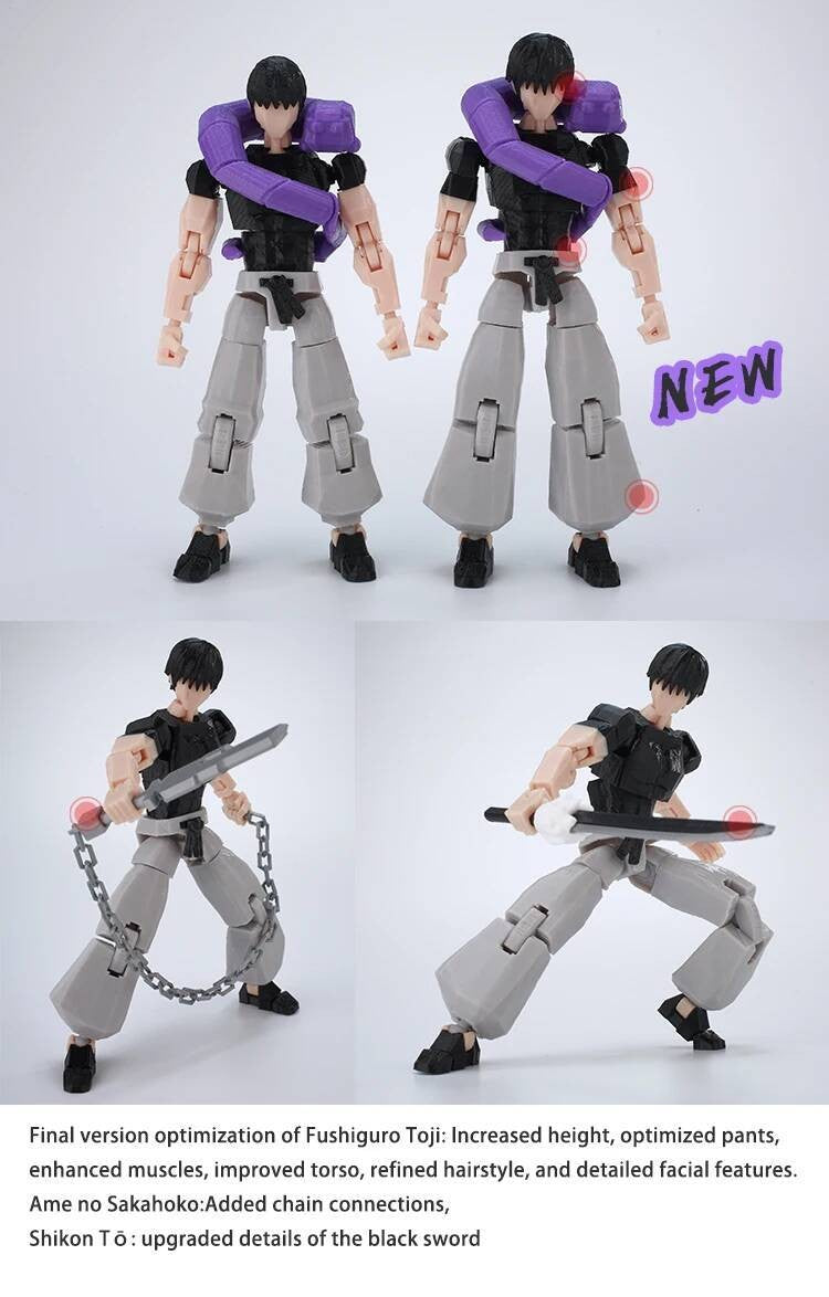 9L3D Anime Impresso Jujutsu Kaisen Sukuna Yuji Yuta Satoru Gojo Bonecos Sorte Dummy 13 Articulados para Modelagem Brinquedos Manequins