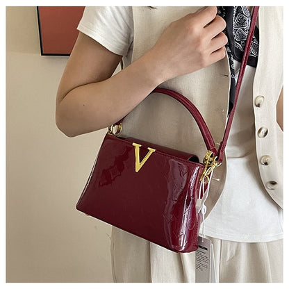 Luxury 2025 Patent Leather Bucket Bag for Women Large Capacity Tote Work Commuter Bag Chic Shoulder Crossbody Purse