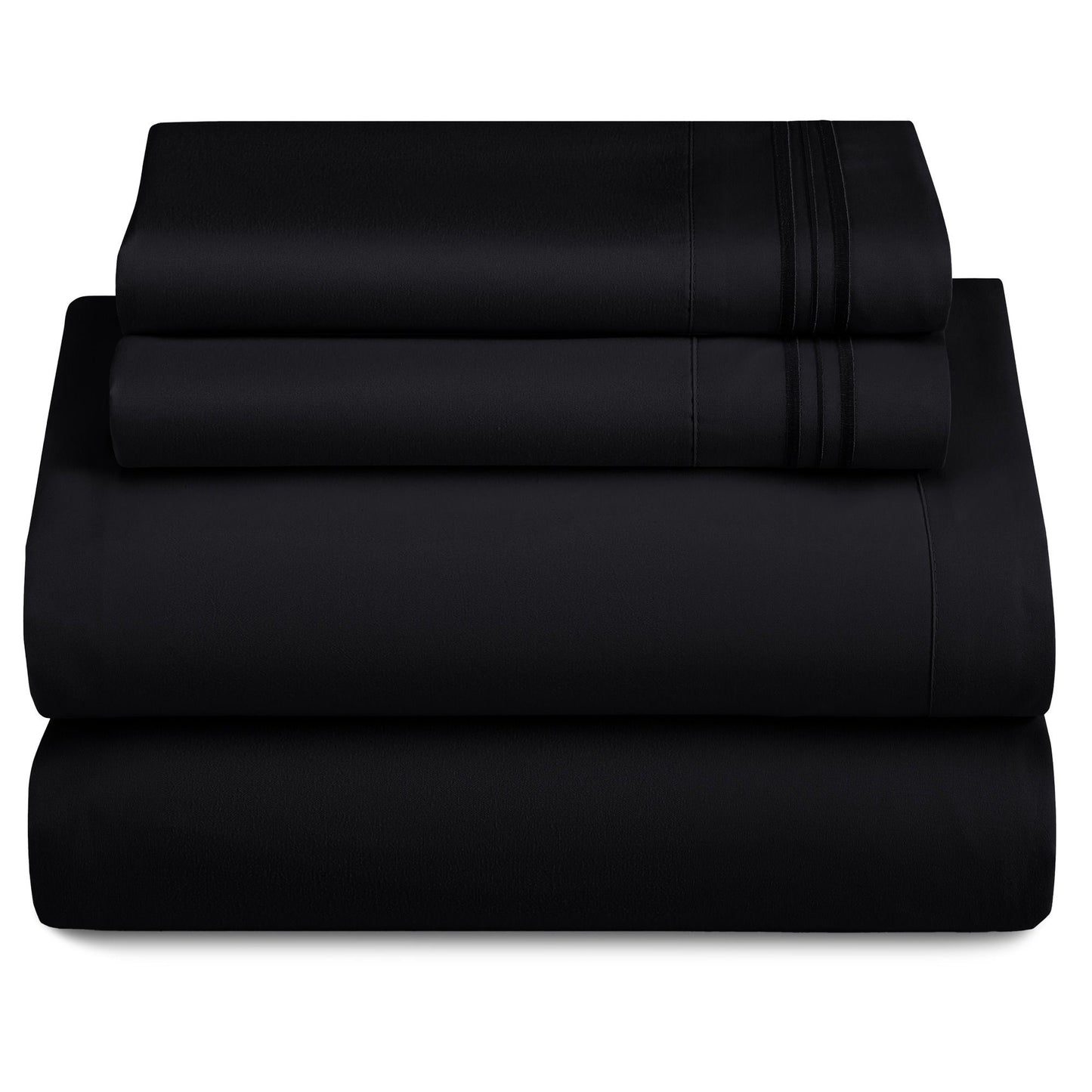 4-piece set of solid-colored bed sheets - 1801 series fashionable and comfortable bedding set