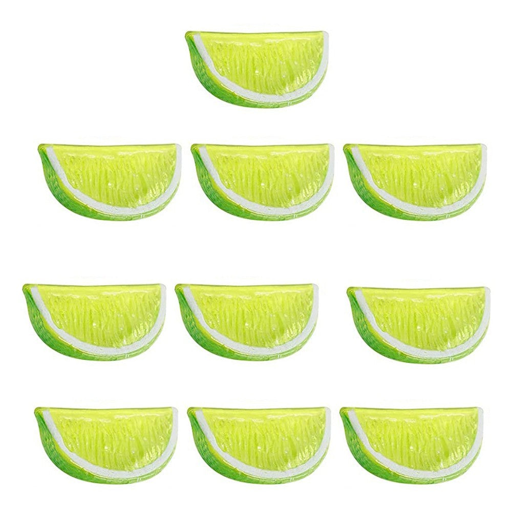 10PC Artificial Lemon Slices Blocks Simulation Lemon Slice Fake Lemon Block-Double Side Fake Fruit Model for Party Wedding Decor