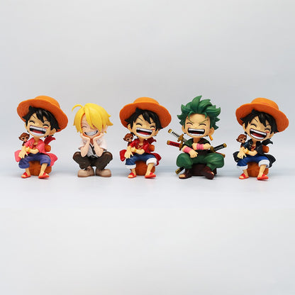 One Piece Portátil Luffy Zoro Portgas D. Ace Sentado Yamato Q Versão Jogo de Moda Desenho Animado Anime Carro Ornamento Presente