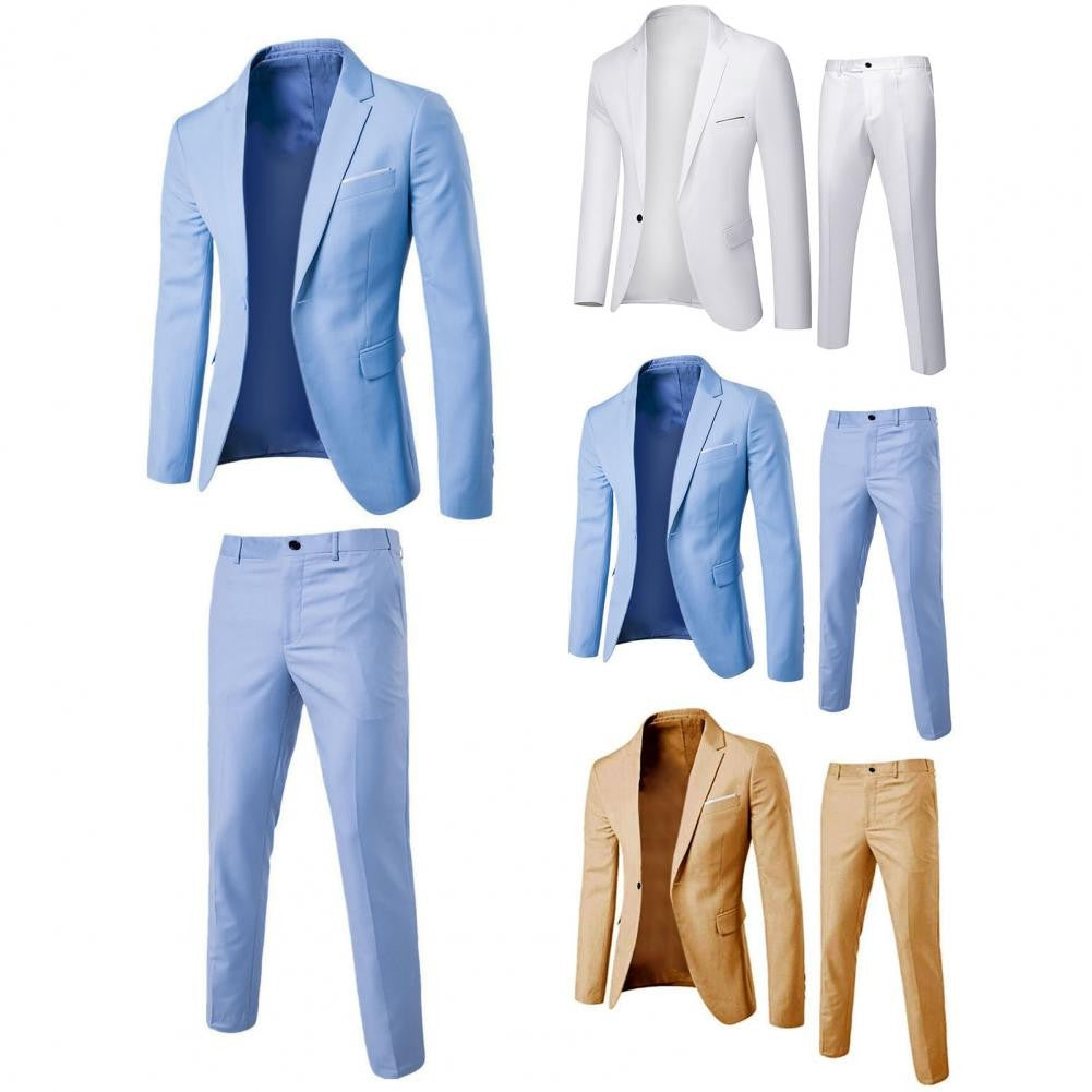 Blazer Pants Men Suit Korean Style Slim Fit Buttons Formal Suit Temperament Single breasted Spring Business Suit Pants