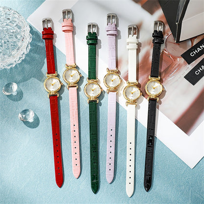 Ladies 2025 New Fashion Small Simple Diamonds Business Quartz Watch Women's Green Women Dress Clock Luxury Gift Wristwatch