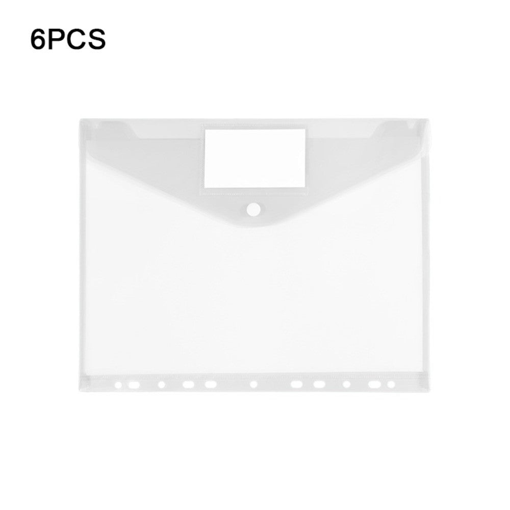 6 pcs Colorful Plastic Binder Folders Clear A4 Binder Pocket Snap Closure 11 Holes Punched Pockets Home Office