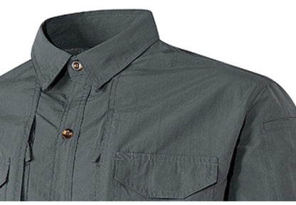 Spring Autumn Tactical Shirts Men Work Long Sleeve Shirt Outdoor Combat Multi-pocket Quick Dry Cargo Camping Long-sleeved Shirts