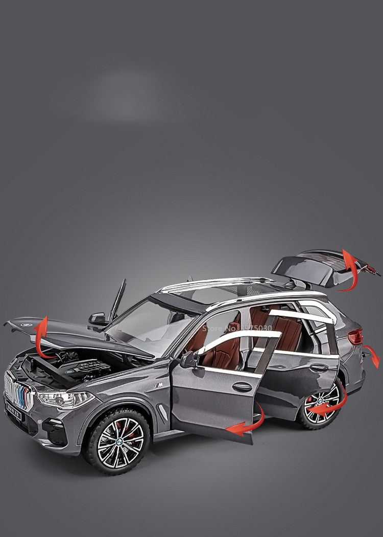 1:24 BMW X5 Modelos Carros em Miniatura SUV 6 Portas Abertas Veículos Pneus de Borracha com Luz de Som Carro Brinquedos Educacionais Infantis