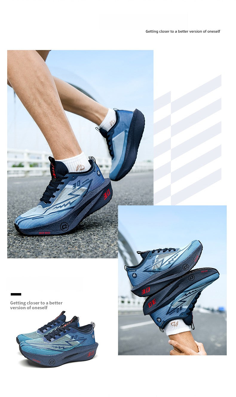 Tênis Masculino de Malha para Conforto 2025, Tênis de Corrida Masculino com Placa de Carbono 3.0, Amortecimento, Esportes, Treino, Corrida, Calçado Especializado para Corrida