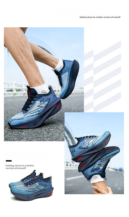 Tênis Masculino de Malha para Conforto 2025, Tênis de Corrida Masculino com Placa de Carbono 3.0, Amortecimento, Esportes, Treino, Corrida, Calçado Especializado para Corrida