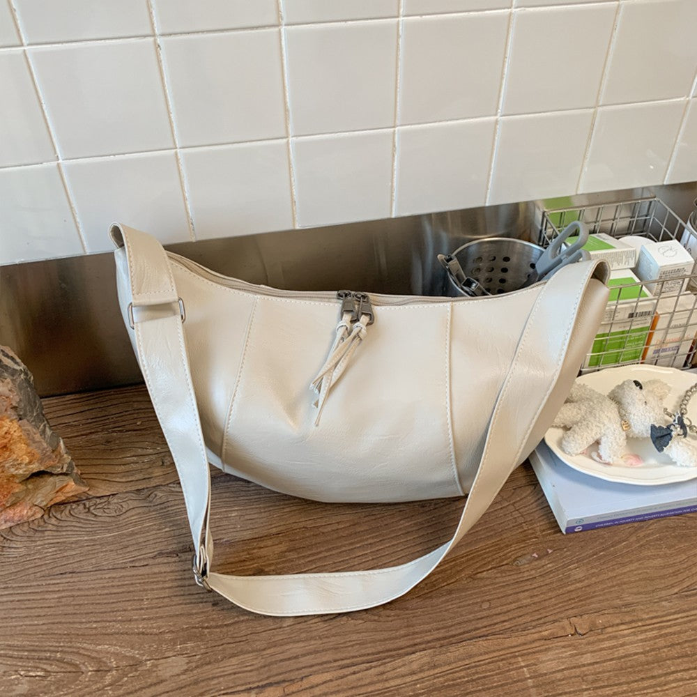 Small Niche Design Women's Large-Capacity Autumn and Winter Versatile Wide-Strap Single Shoulder Crossbody Dumpling Bag