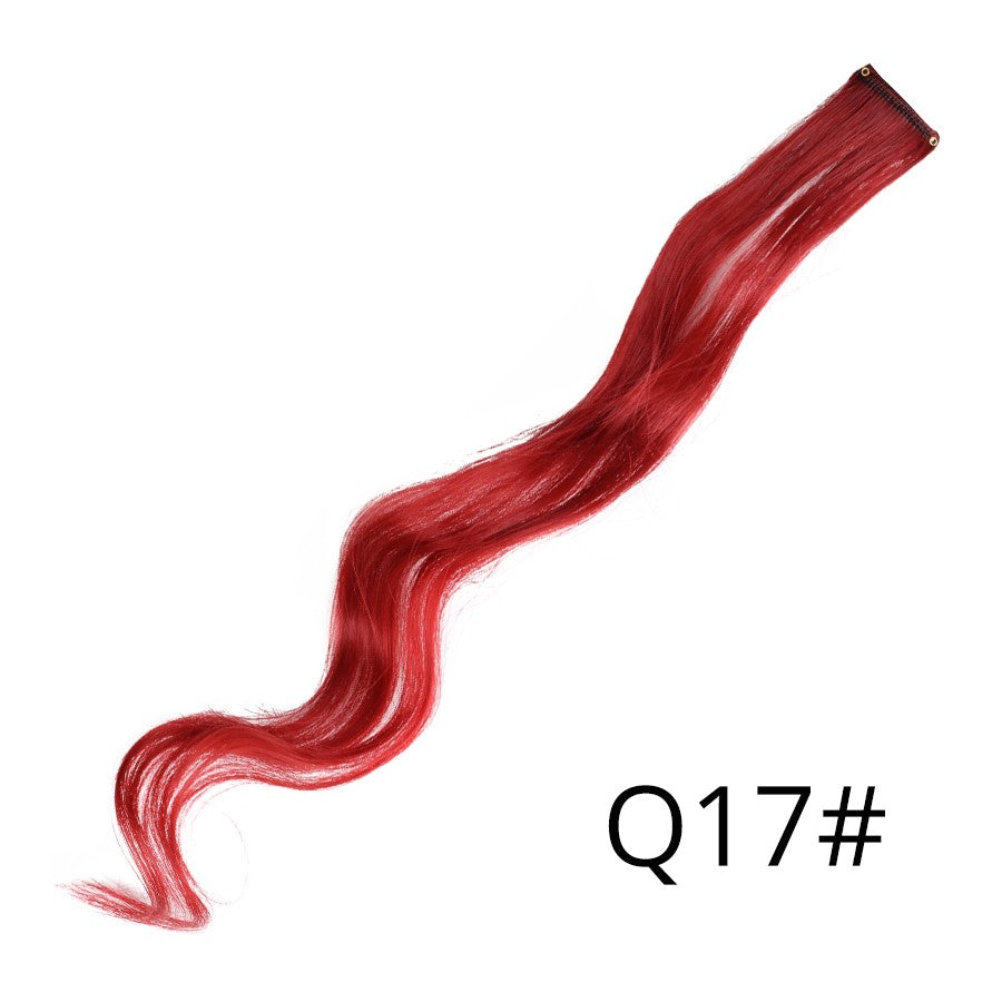 Apliques Sintéticos Presilha de Uma Peça Extensões de Cabelo Arco-Íris Cabelo Sintético Liso Peças de Cabelo de 45cm Longo Ombré Rosa Roxo Vermelho Azul