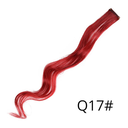 Apliques Sintéticos Presilha de Uma Peça Extensões de Cabelo Arco-Íris Cabelo Sintético Liso Peças de Cabelo de 45cm Longo Ombré Rosa Roxo Vermelho Azul
