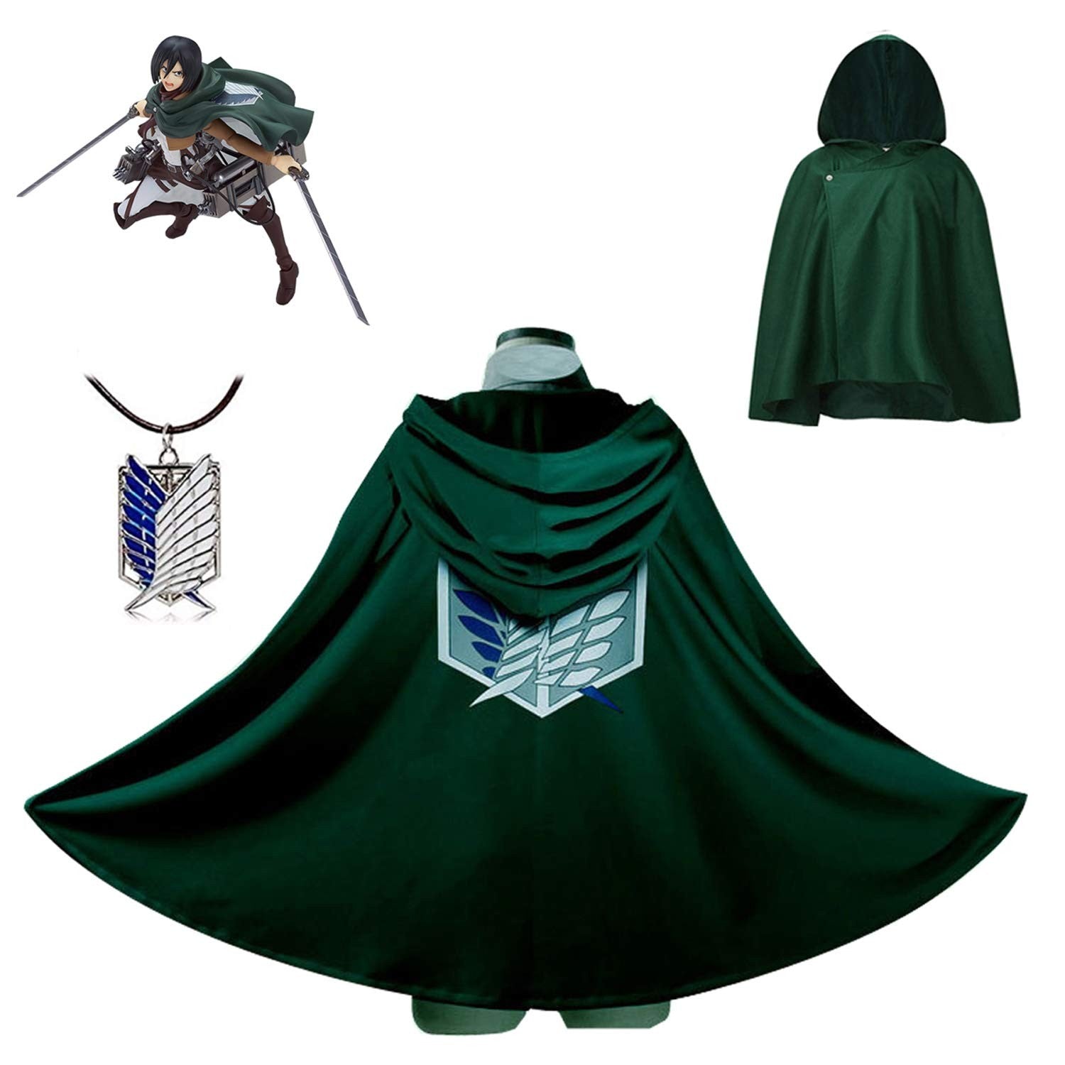 Men Women Attack on Titan Cloak Kids Cosplay shingeki no kyojin Cloak Shingeki No Kyojin Survey Corps Cloak Cape Green Shawl