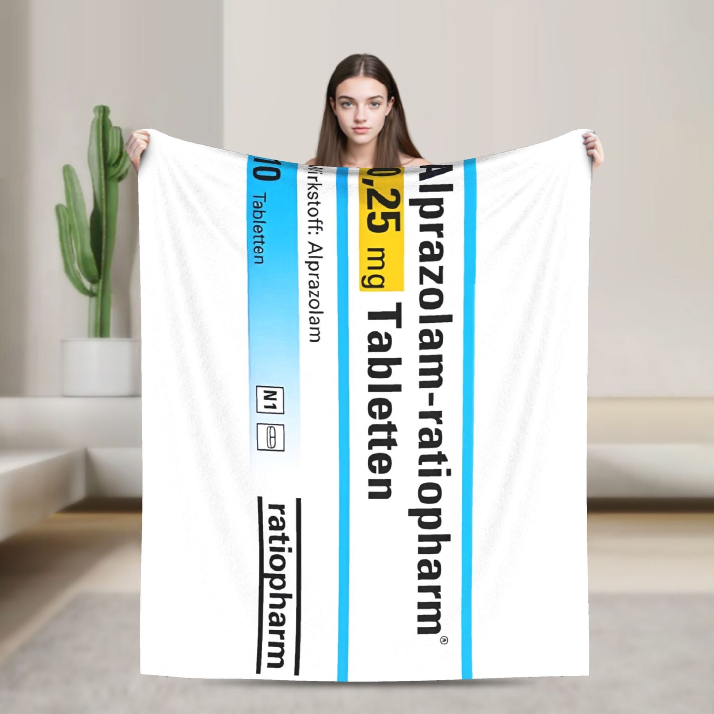Makatussin Comp 80ml Etiqueta Manta de flanela Engraçada Manta engraçada para Colcha 150*125cm Super Macia