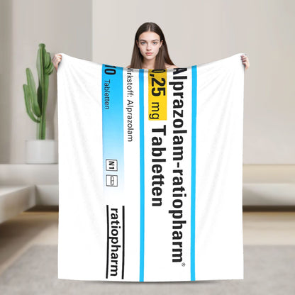 Makatussin Comp 80ml Etiqueta Manta de flanela Engraçada Manta engraçada para Colcha 150*125cm Super Macia